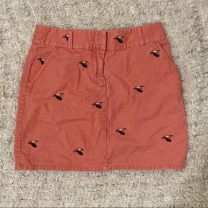 J. Crew Embroidered Corduroy Skirt